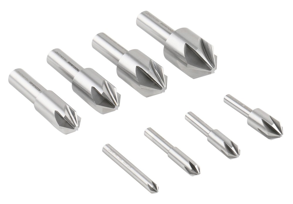 8-Pc Set 6-Flute H.S.S. Machine Countersinks, #0206-1018
