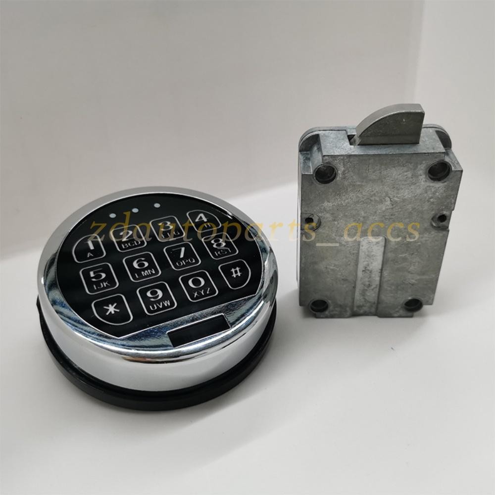 Electronic Safe Lock LED Keypad Chrome Gun Safe Lock Replacement With Swing Bolt