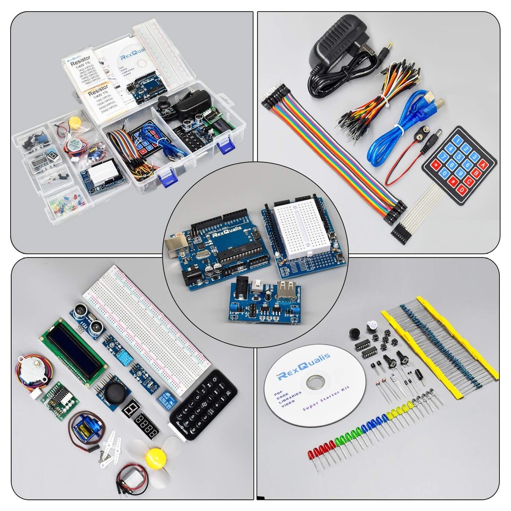 REXQualis Super Starter Kit Based on Arduino UNO R3 with Tutorial and Control...