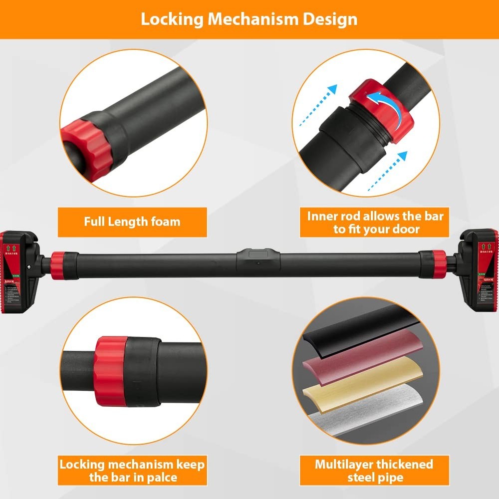 Pull Up Bar, Adjustable Strength Training Bars Without Screw, Adjustable Widt...