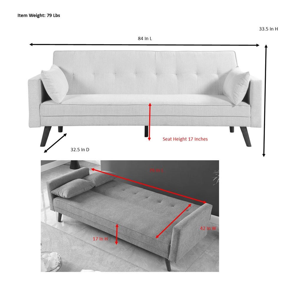 Evelina Convertible Sleeper Sofa - Gray