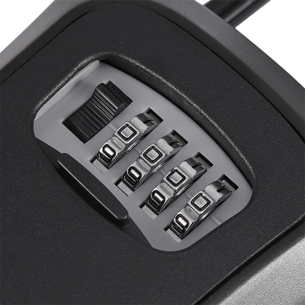 4 Digit Combination Key Safe Lock Box Wall Mount Outdoor Security Storage