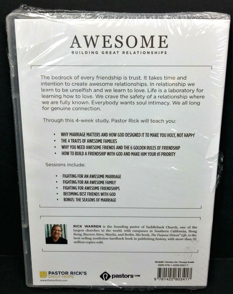 Rick Warren Awesome Building Great Relationships DVD Small Group 4 Session Study