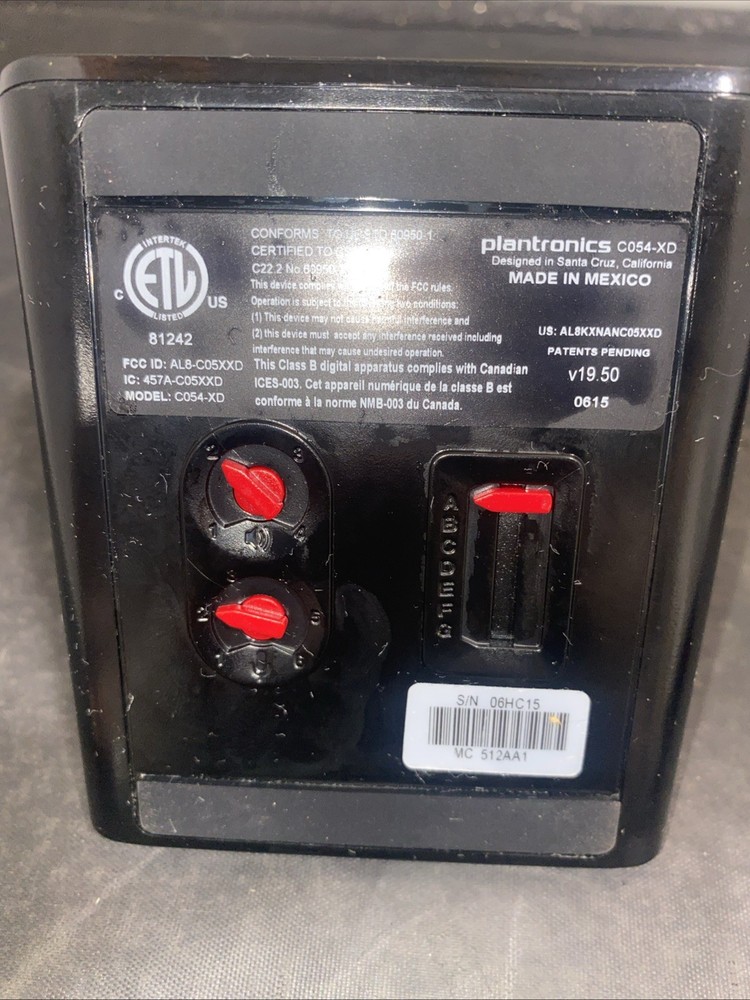 Plantronics Wireless Headset C054-XD Base + Power Adapter Only [No Ear Tip]