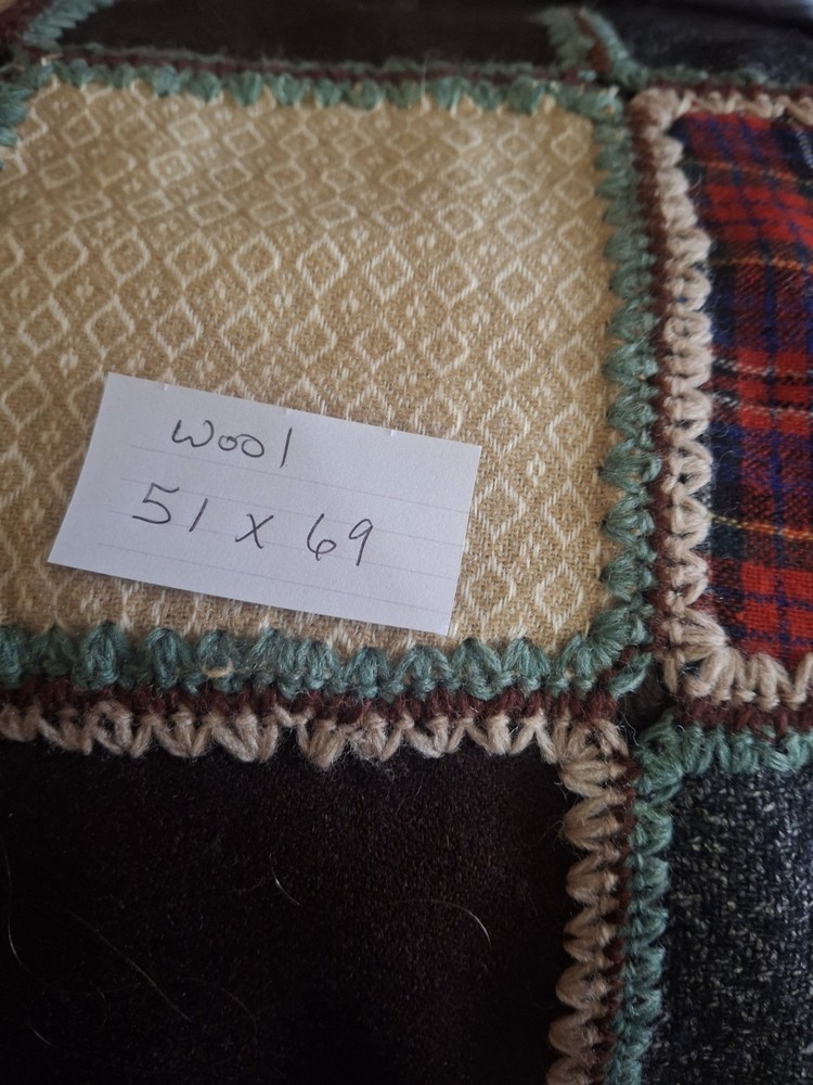 Wool Patchwork Quilt 69 Inches X 51 Inches
