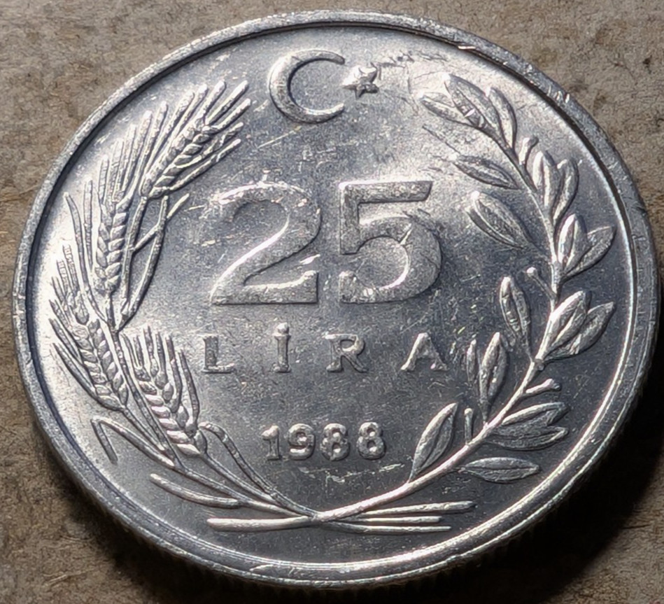Turkey 25 lira 1988
