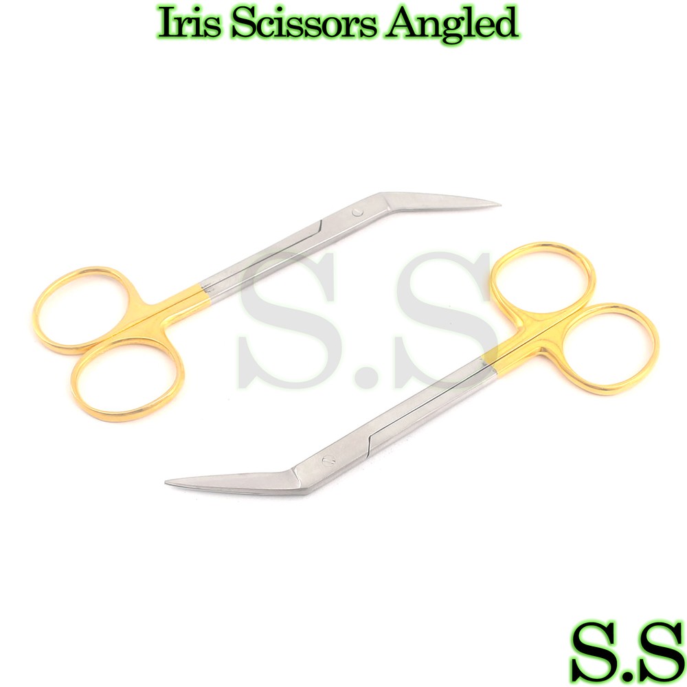 2 Super Cut Iris Scissors Angled Surgical Instruments
