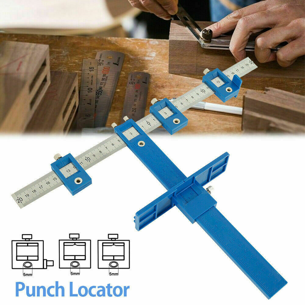 Cabinet Hardware Jig Adjustable Punch Locator Handle Template Tools Drill Guide
