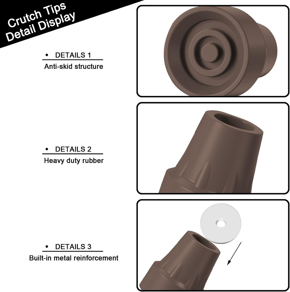 4 Pack Replacement Rubber Cane Tips 3/4 Inch Heavy Duty Rubber Crutch Tips No...