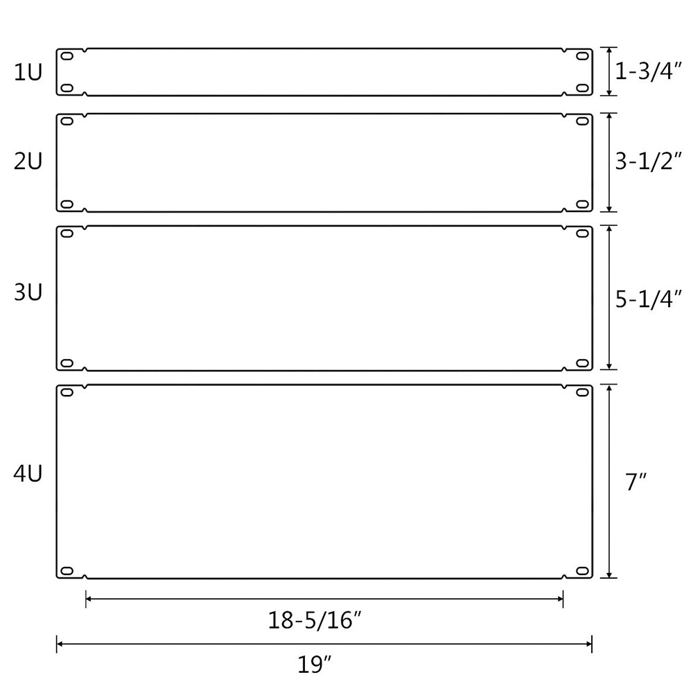 1U-4U Vented/Unvented Blank Rack Mount Panel Spacer 19"Network Server Cabinet