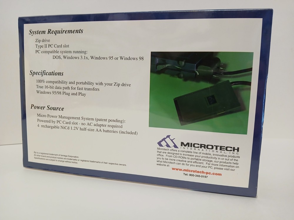 Microtech Zip Xpress PC Card Solution - Connect Zip Drive to Laptop NEW!