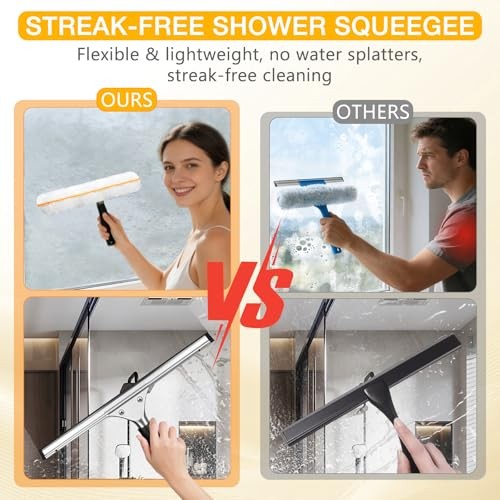 Professional Window Cleaning Squeegee Kit- 14" Squeegee & 14 inches Orange