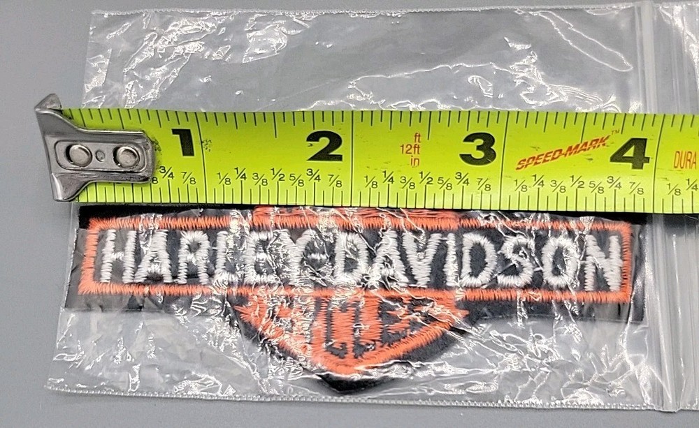 VTG Harley Davidson Emblem Bar & Shield Patch 4" X 2" Biker Motorcycle