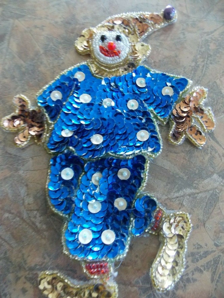 CLOWN APPLIQUE, BEADED & SEQUINED CRAFTS,NEW