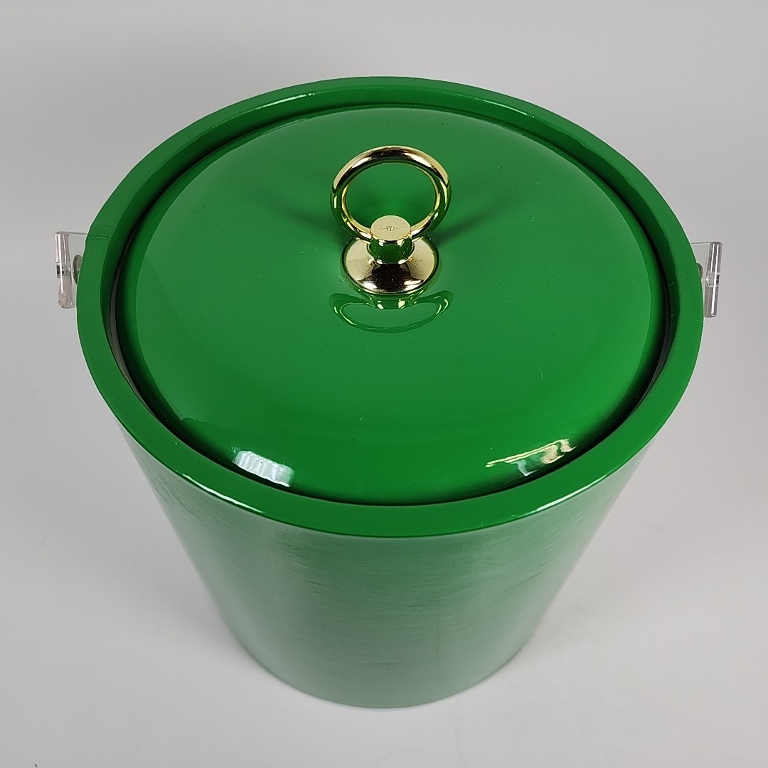 Vintage Royal Crown RC Cola Green Ice Bucket Cooler w/Handle & Lid Green