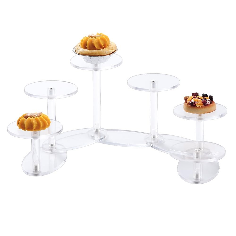 Acrylic Display Riser Stands,Deformable Round Display Rack Adjustable Acrylic...