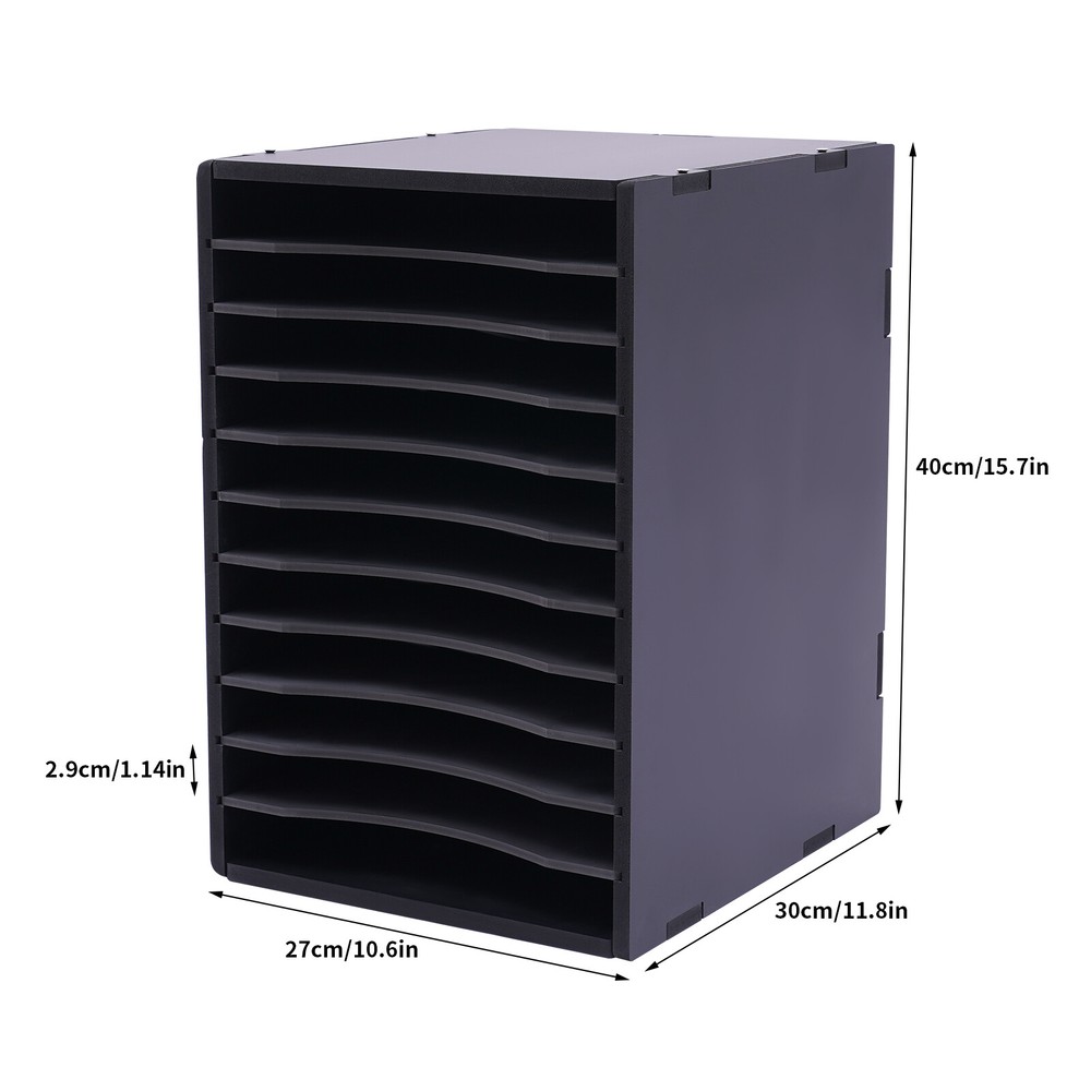 11Compartment Vertical Desktop Sorter File Storage Rack Desktop Organizer Holder