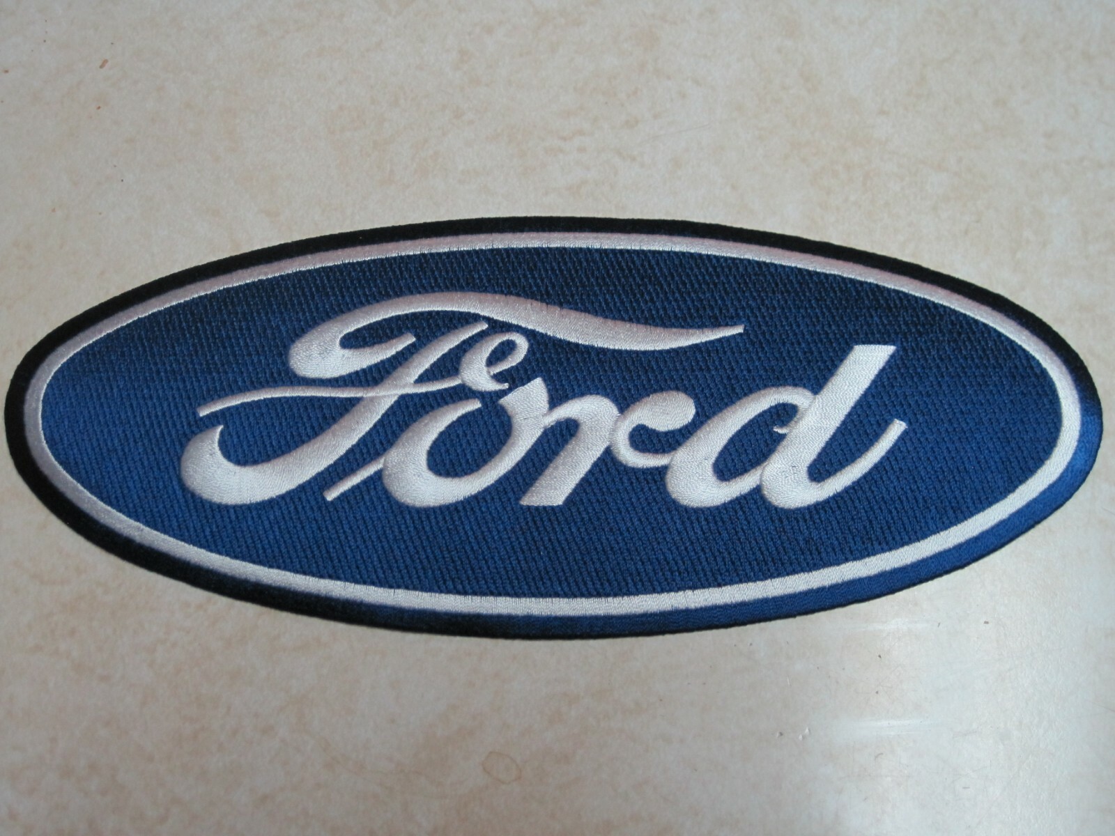 FORD LARGE CLOTH PATCH BACK SIZE BLUE IRON ON / SEW ON HOT ROD RACING! F150 F250