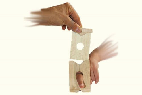 MAGIC TRICK & MINI ILLUSION - FINGER PENETRATION FRAME - WOODEN 