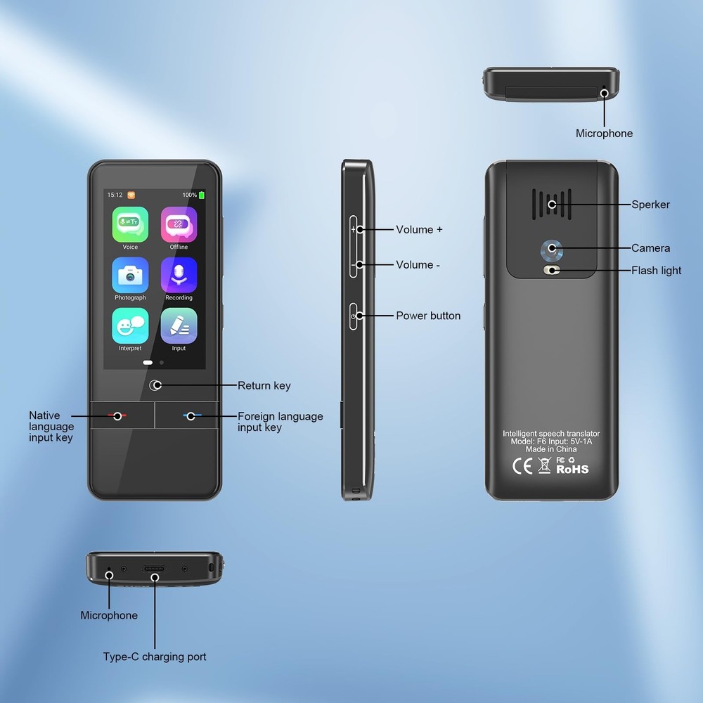 Language Translator Device, High Accuracy Portable Real-Time Way Instant Tran...