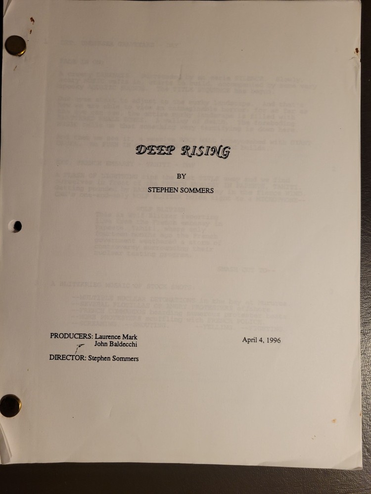1996 Deep Rising Screenplay April 4 1996 Draft Stephen Sommers