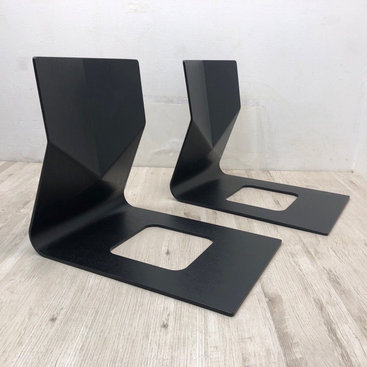 Tendo Mokko Japanese Zaisu Floor Chairs T-5812MR BX Black Set of 2 Stackable