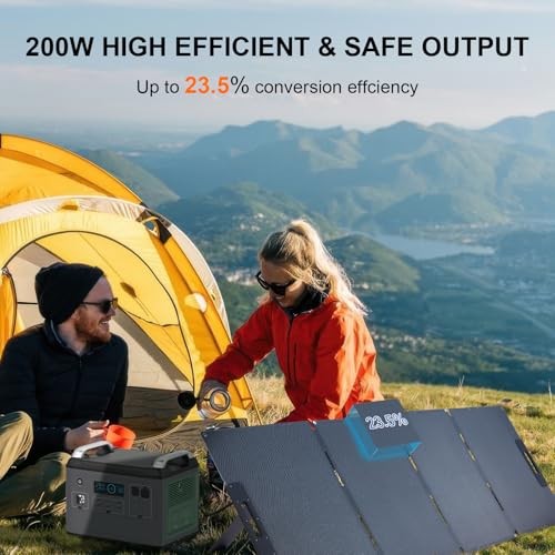 200 Watt Portable Solar Panel for Power Station, Foldable Solar Panel Solar