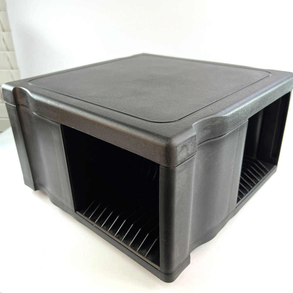 Alpha 48 CD Carousel Holder Spinning Compact Disc Storage Black Tower Rack Case