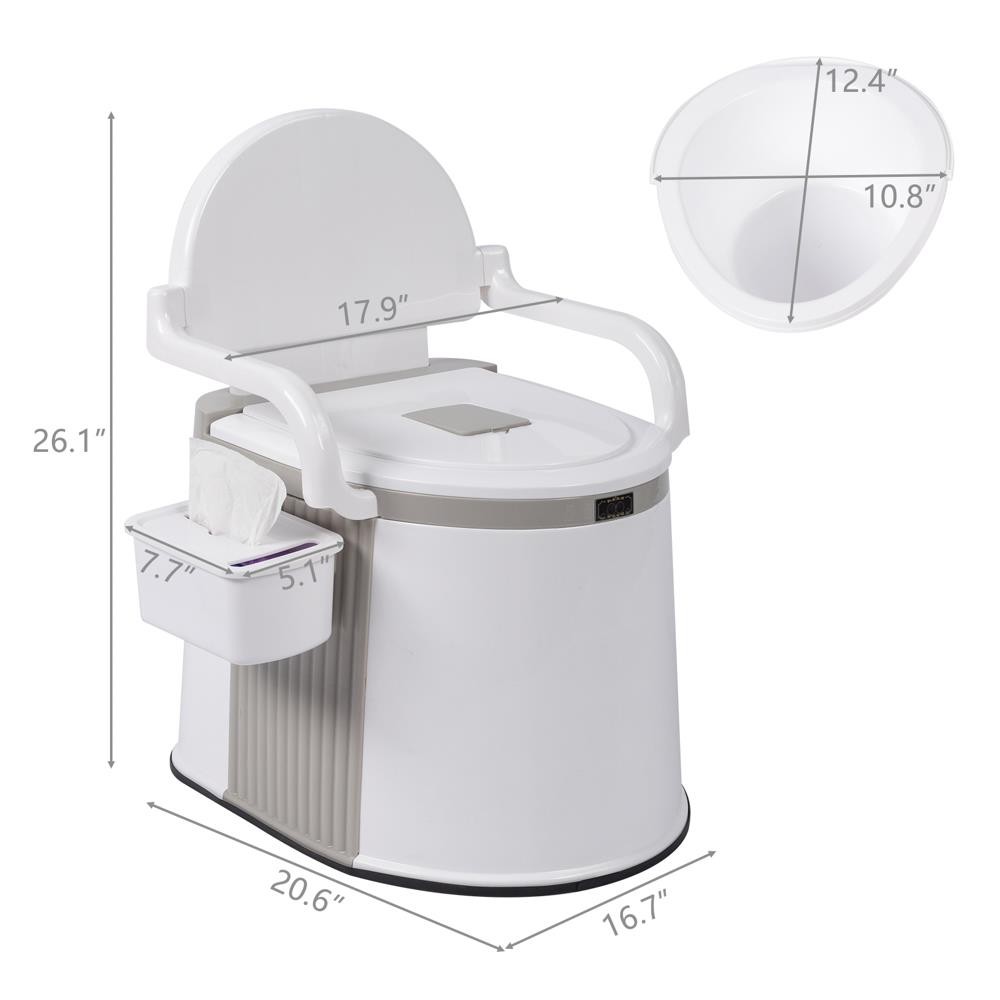5 Gallon Camping Portable Toilet Travel Outdoor/Indoor Commode Potty +Tissue Box