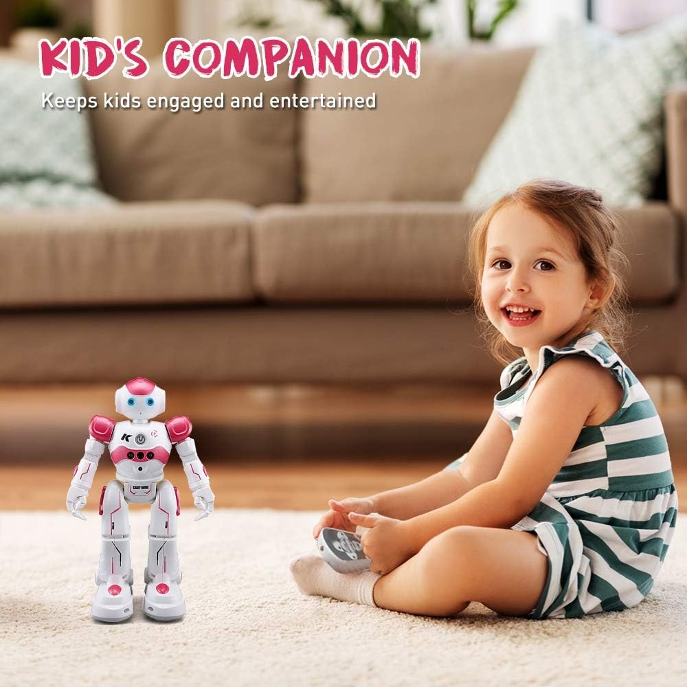 RC Robot Toys, Gesture & Sensing Programmable Remote Control Smart Robot Pink US