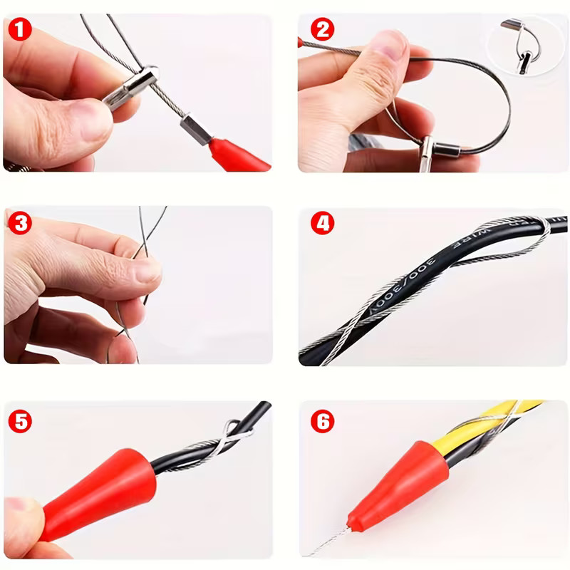 66 ft Fish Tape Wire Puller Fiberglass Flexible Cable Line Electrical Fish Tape