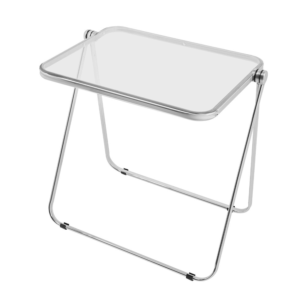 Clear Foldable Side Table Tiny Desk For Home Office Small Indoor Computer Desk