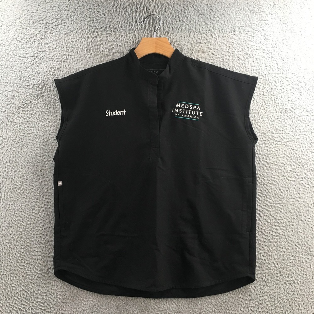 Figs Technical Collection Vest Mens Small Black Sleeveless Pockets Pullover