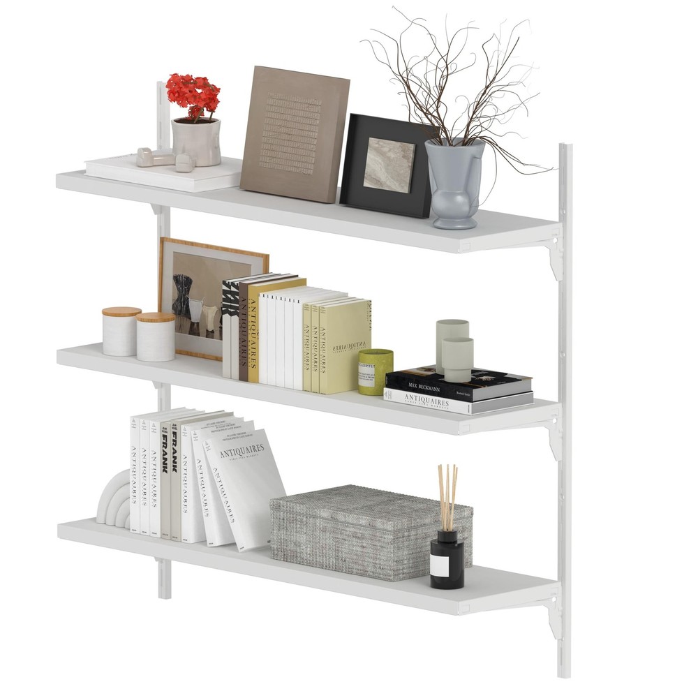 8" Deep ×32″ Long Adjustable Deep Floating Shelves for Wall 3‑T