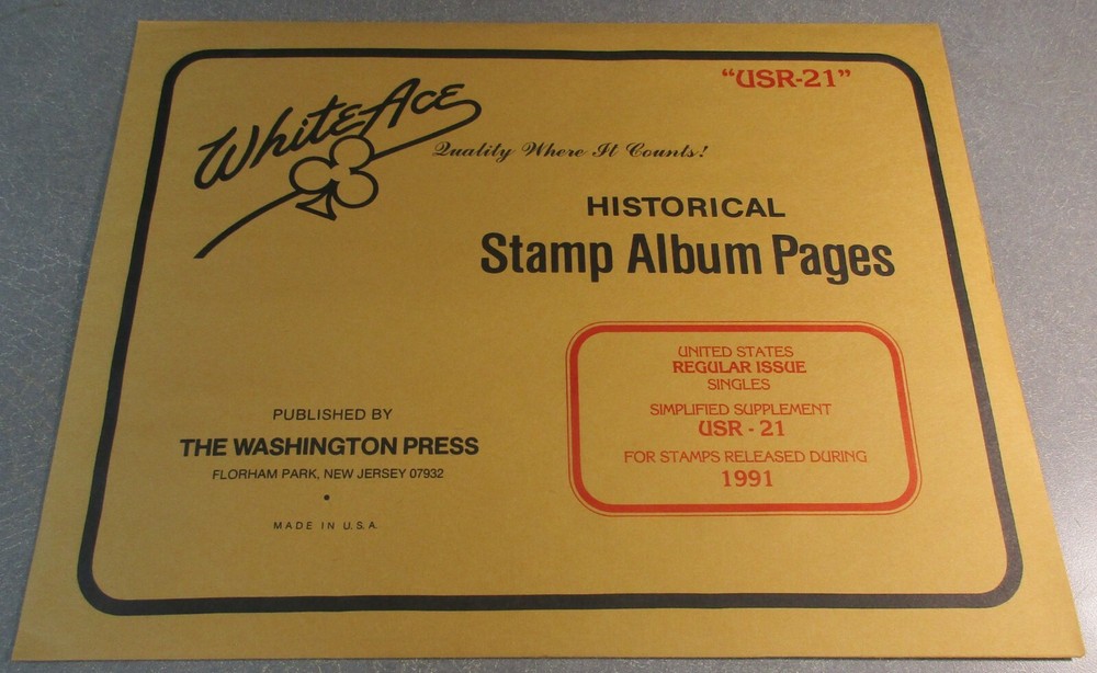 WHITEACE USR-21 HISTORICAL STAMP ALBUM PAGES STAMPS RELEASED 1991 W/FREE SHP.