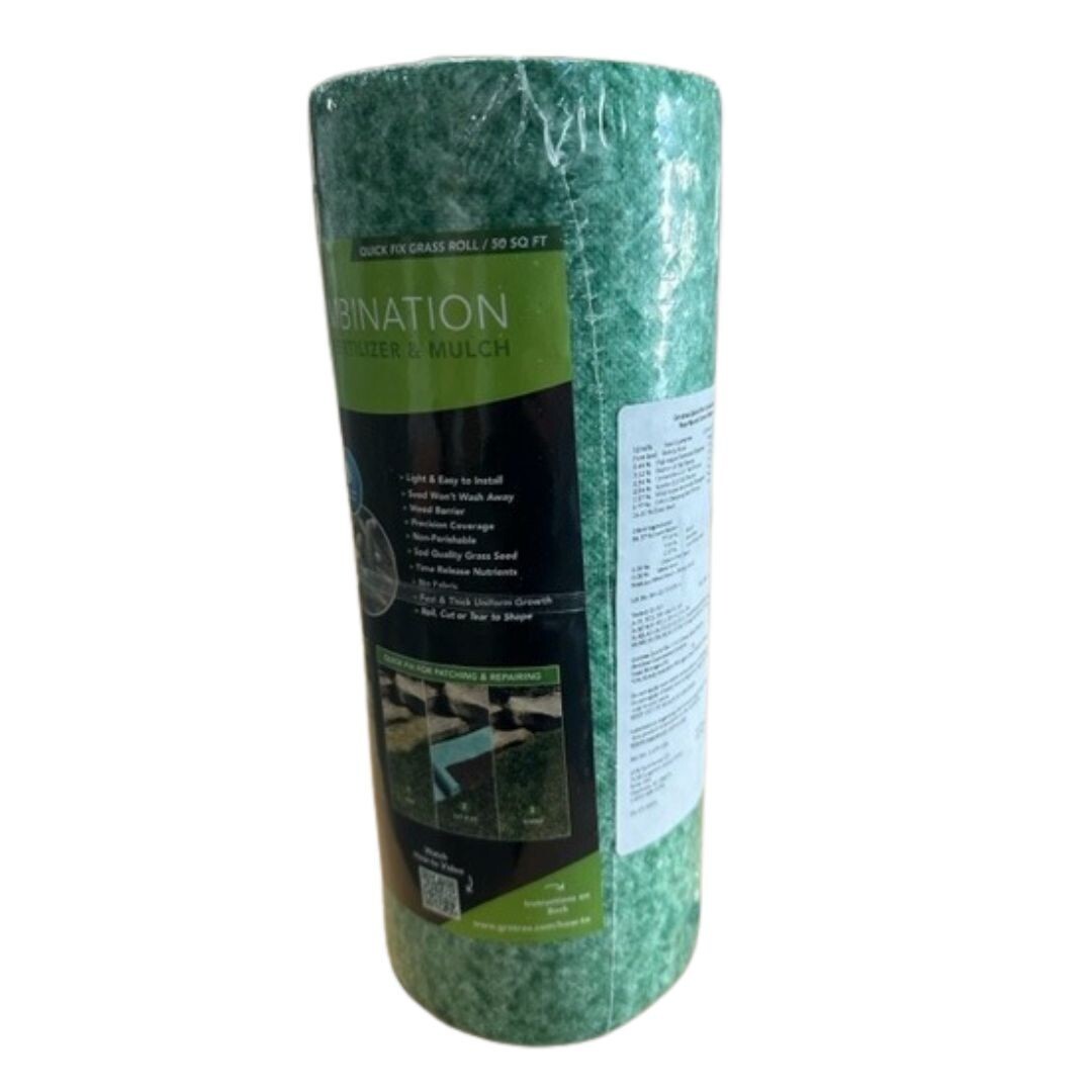 12PK - Biodegradable Grass Seed Mat, Year Round Green - 50 Sq Ft Quick Fix Rolls