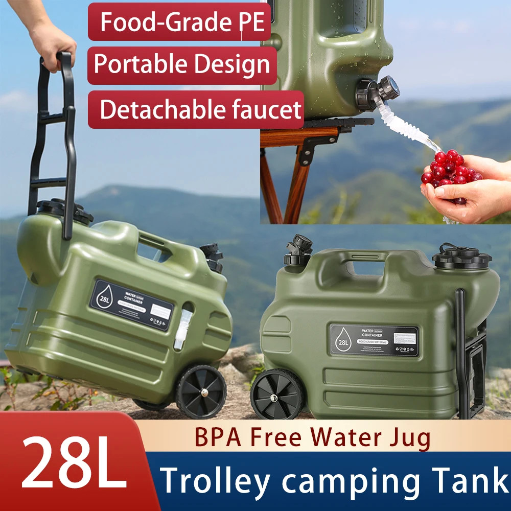 7 Gallon Water Jug, Camping Water Container BPA Free Water Storage with Spigot N