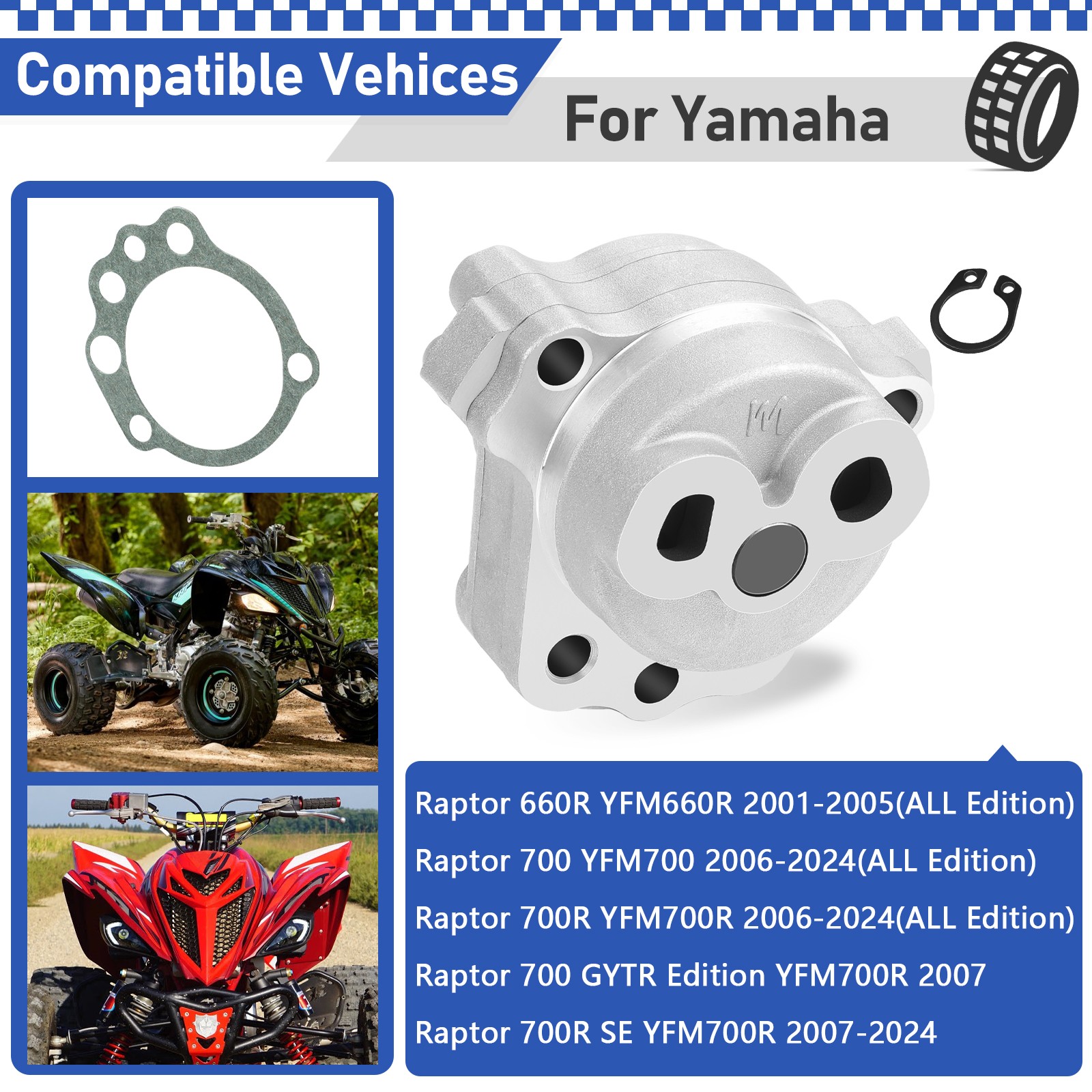 Oil Pump w/ Gasket For Yamaha Raptor 700R YFM700R SE 2006-2024 5LP-13300-00-00
