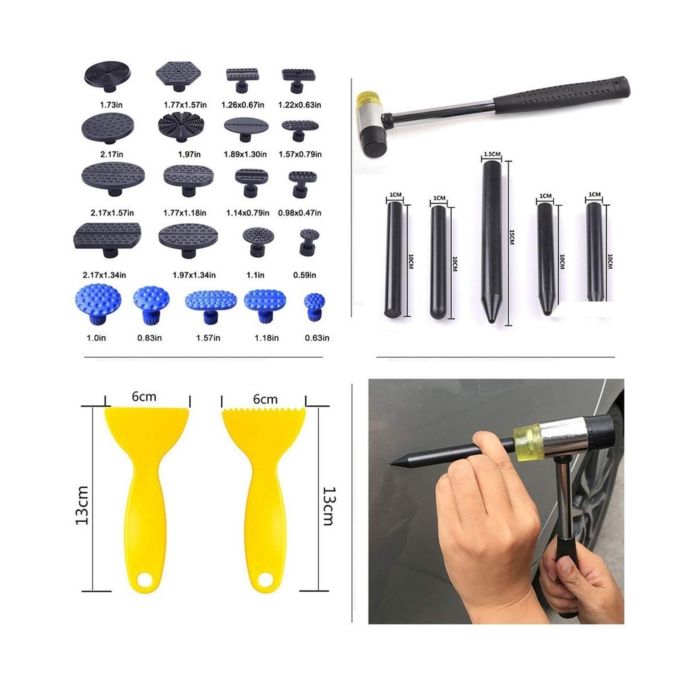 Gliston Auto Dent Puller Kit - Adjustable Golden Dent Remover Tools Paintless...