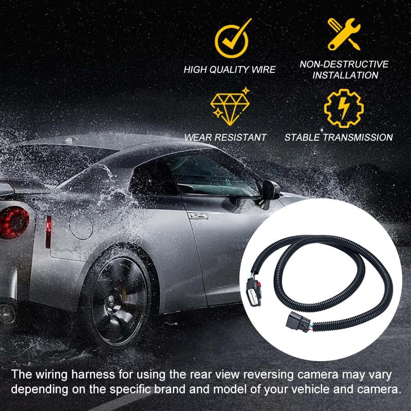 Rear View Back up Camera Wiring Harness Compatible with 2013-2016