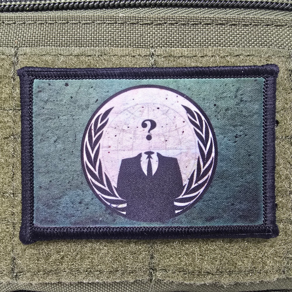 Anonymous Hacker  Morale Patch Tactical Military Army USA Flag Hook & Loop 006