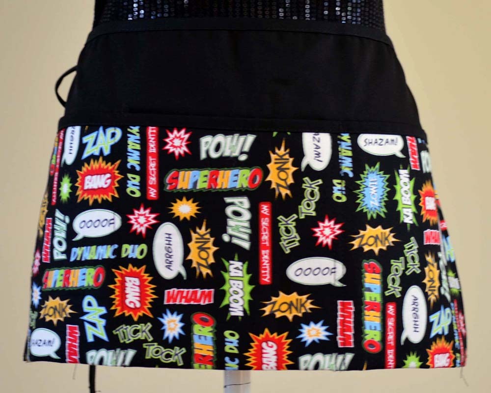 3 pocket waist aprons for servers assorted prints from solid to assorted prints