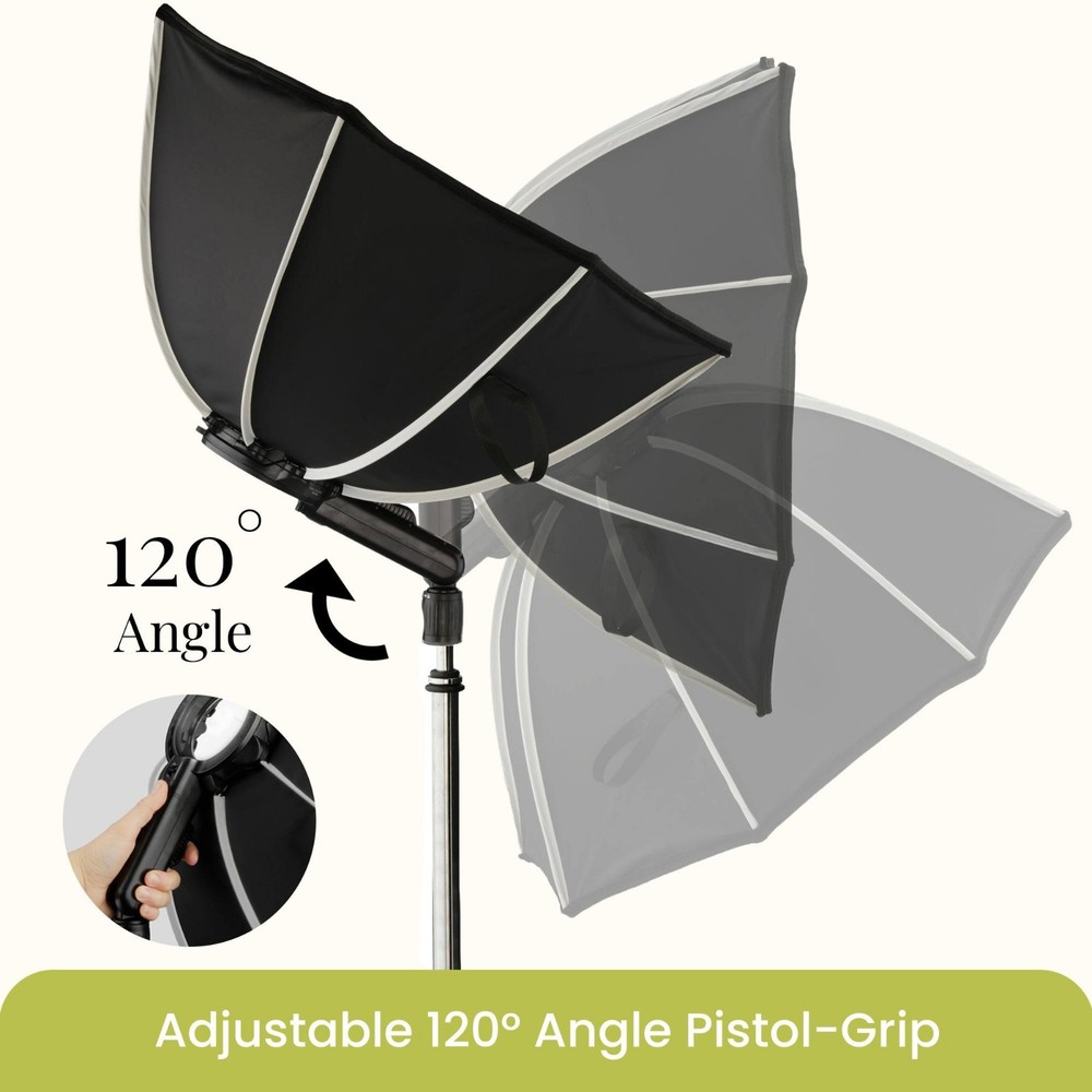 Lectronify 28" Octagonal Softbox for Flash –Quick Open Dual Diffusers, 120° Tilt