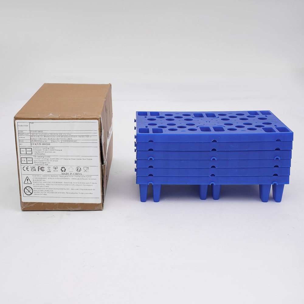 6-Pack Plastic Pallets 20x12x4in, 330lb Capacity Moisture Proof Stackable Pads