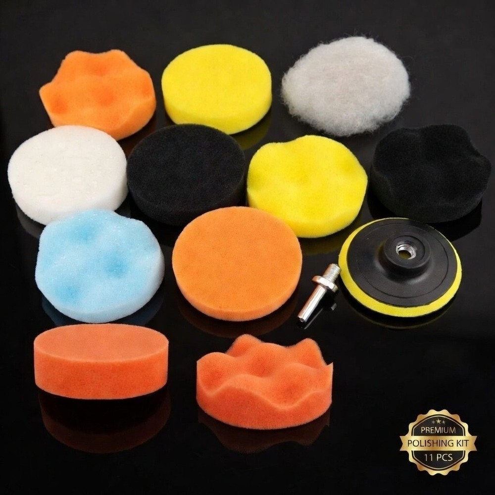 11 Pcs Car Buffing Pads Sponge Kit Polishing Buffer Set