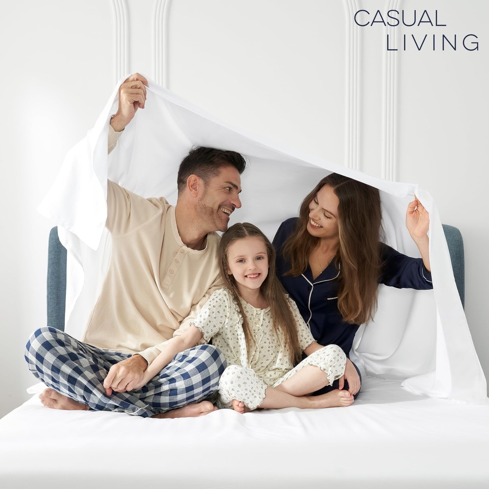 King Sheets Set 6 Piece Cooling Bed Sheets with 4 Envelope Pillowca... Fast Ship