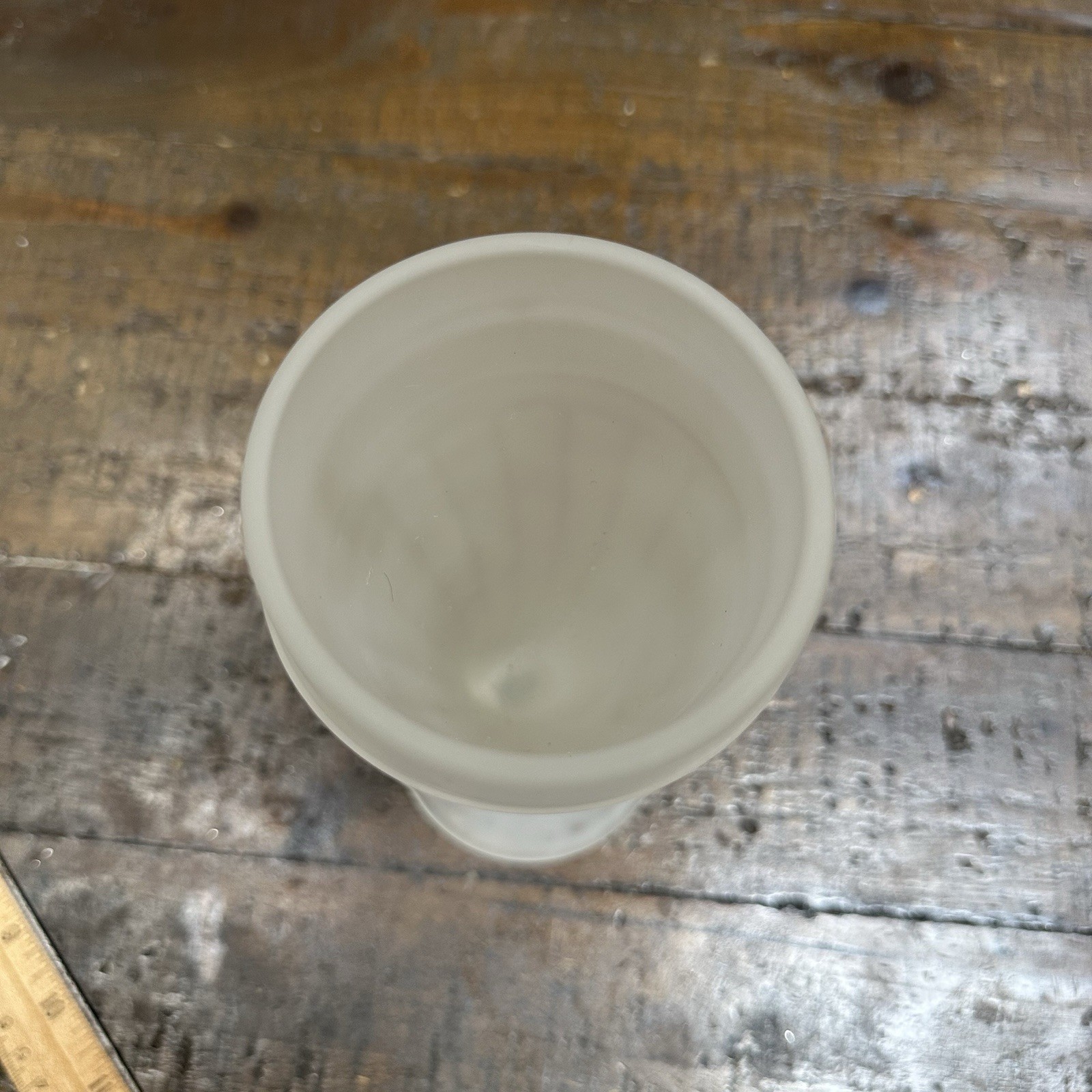 Set of 2 Frosted Glass Viking Horn Mugs Footed Goblet Style Horn Cups 8” Tall