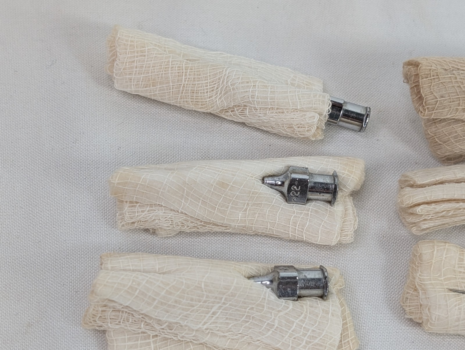 Lot of 7 B-D Luer Lock Multi Fit Glass Hypodermic Syringes NEW ORLEANS HOSPITAL