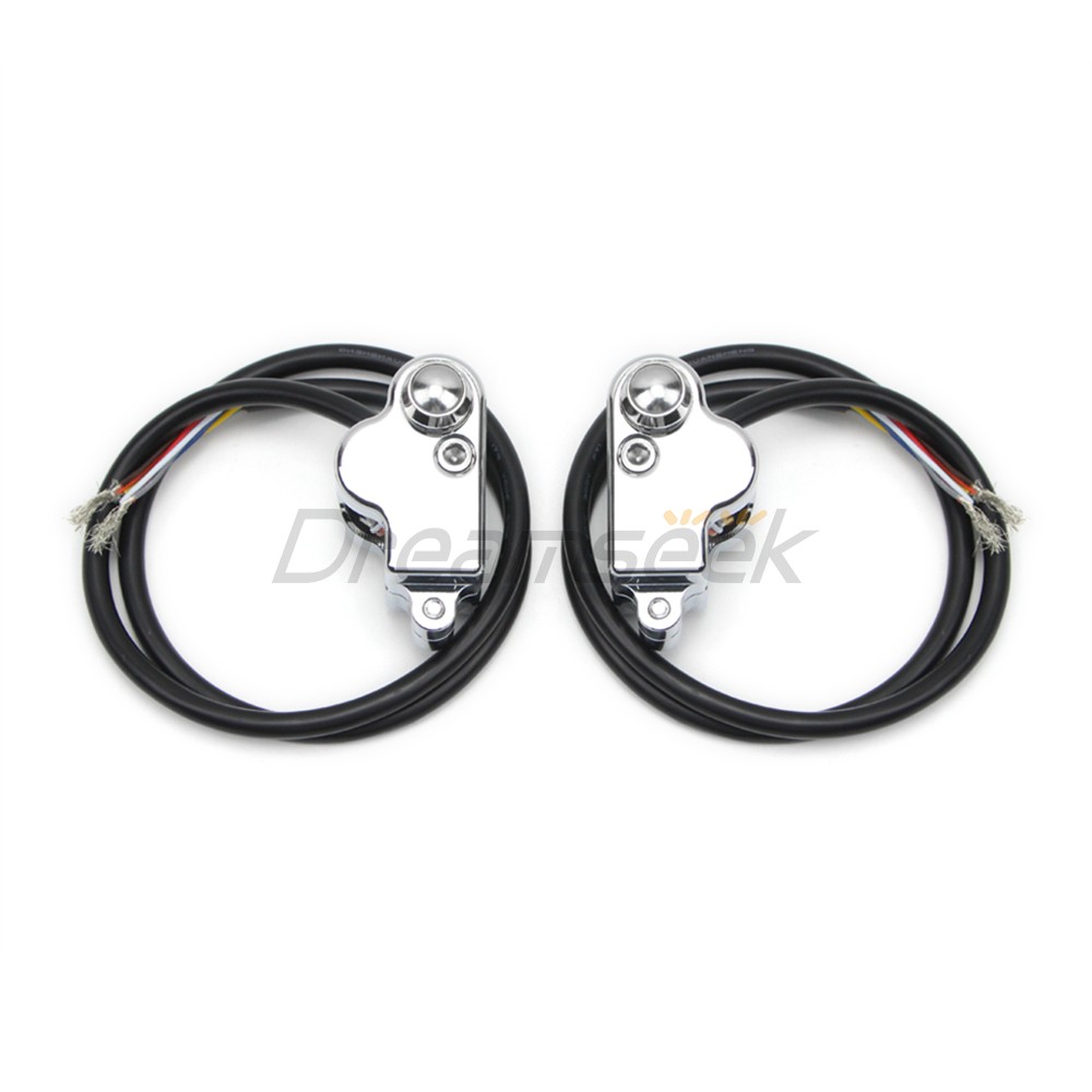 Chrome 25mm Universal Handlebar Switch Horn Button Control for Harley Motorcycle
