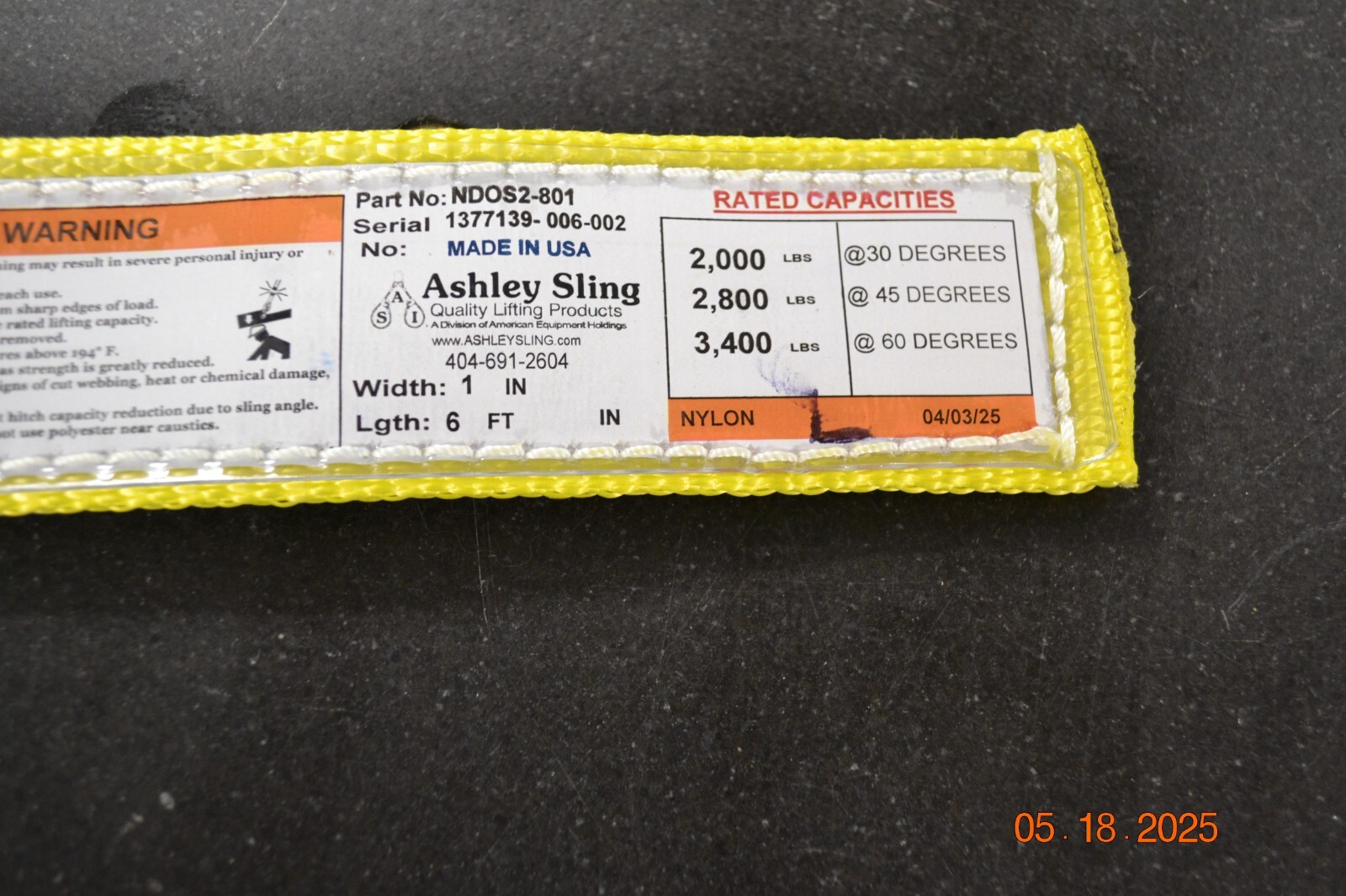 Two Leg Nylon Web Spreader w 1/2" Alloy Link x 6 ft Spreader Crane 1 ton Hooks